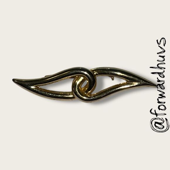 Vintage Gold-Tone Abstract Brooch - Picture 6 of 9